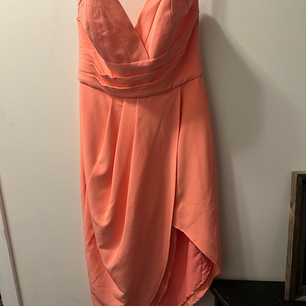 Strapless pink dress with sweetheart neckline from Revolve